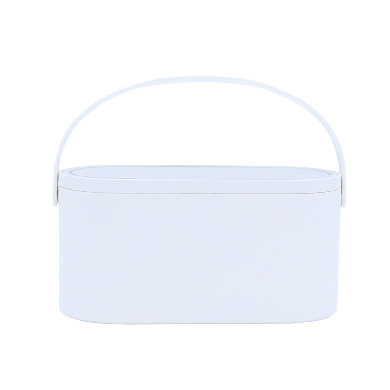 Miroir de Bureau LED Portable avec Rangement Pratique pour Cosmétiques