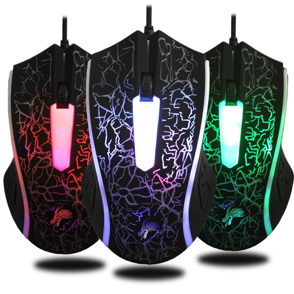 Souris USB Filaire Lumineuse pour Gaming - Design Ergonomique et Réactif