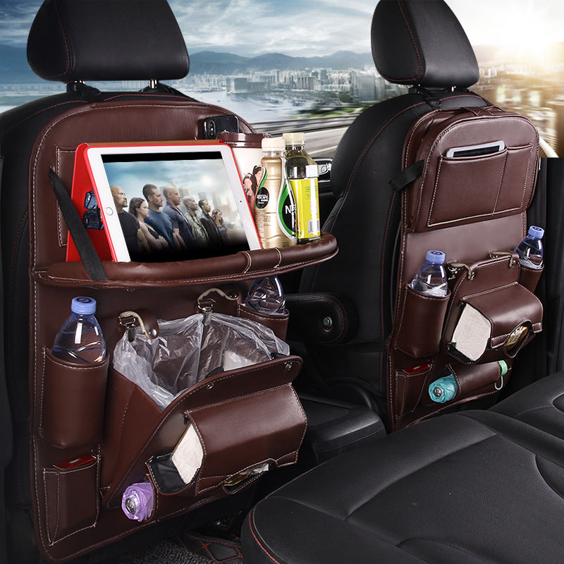 Sac de Rangement en Cuir PU pour Voiture - Organisateur Multifonction Étui à Siège