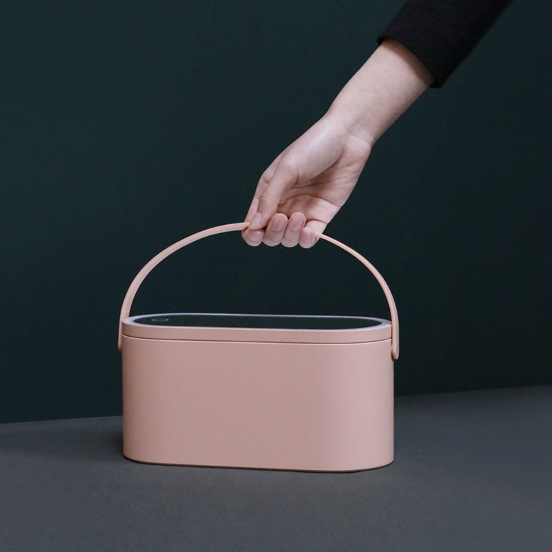 Miroir de Bureau LED Portable avec Rangement Cosmétiques - Pratique et Élégant