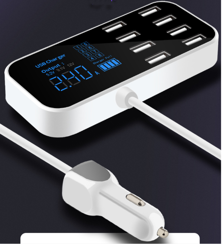 Chargeur Auto USB Multi-Port avec Affichage LED - Charge Pratique et Rapide