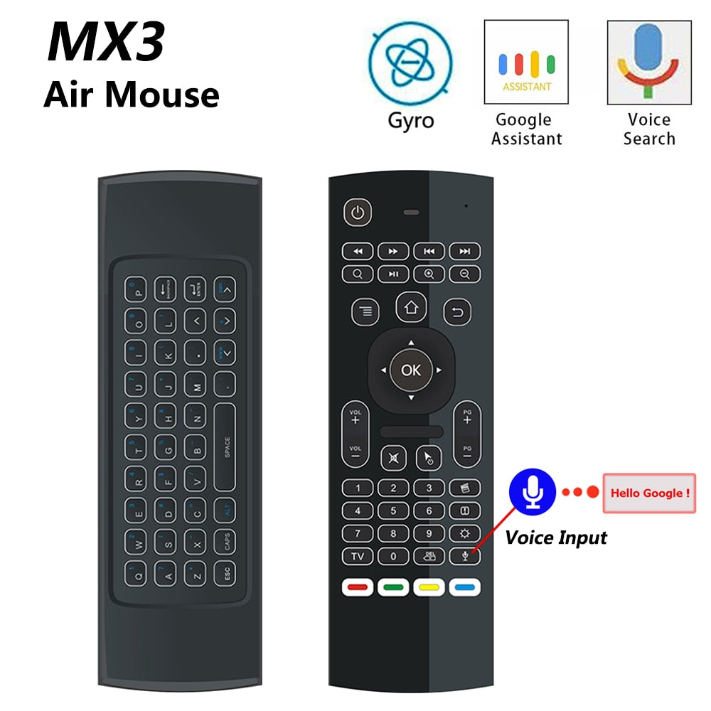 Télécommande Air Mouse MX3 : Clavier Rétroéclairé pour Gaming