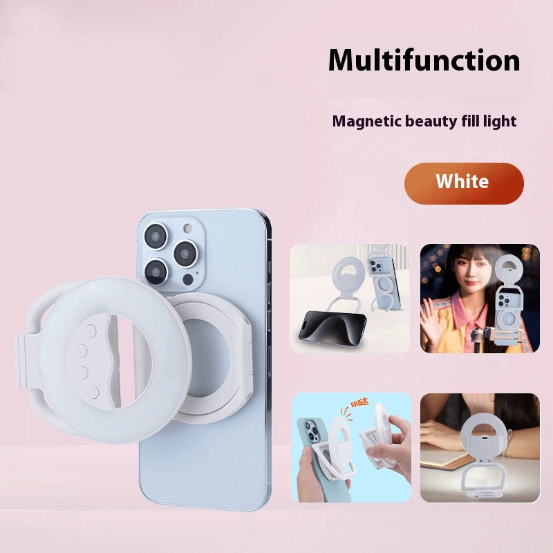 Coque Magnétique Portable avec Lumière Beauté - Accessoire Smartphone Multifonction