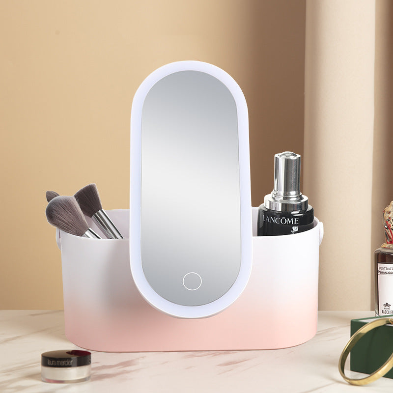 Miroir Maquillage LED Portable avec Rangement Pratique - Idéal Voyage
