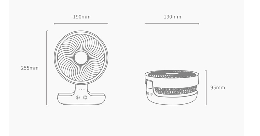 Ventilateur Électrique Pliable avec Lumière de Nuit - Contrôle Tactile Noir