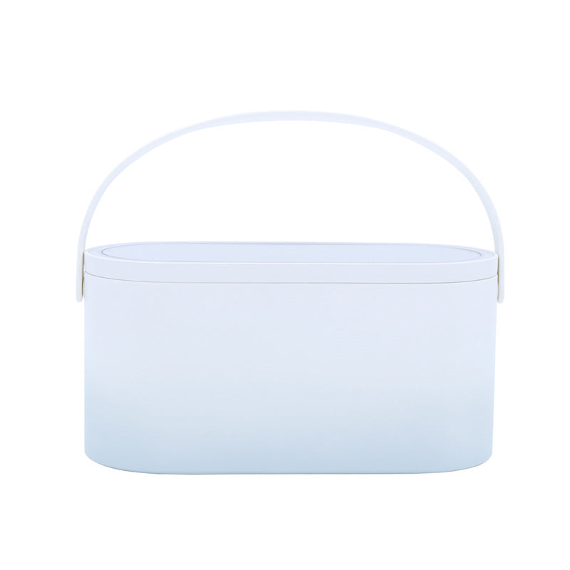 Miroir de Bureau LED Portable avec Rangement Cosmétiques - Pratique et Élégant