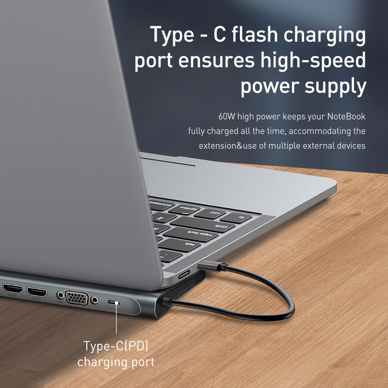 Hub USB 10 Ports avec HDMI, VGA et Ethernet - Connectez Tout en Un Seul Clic