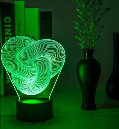 Lampe de Nuit LED 3D Twist Abstract - Ambiance Relaxante pour un Sommeil Réparateur