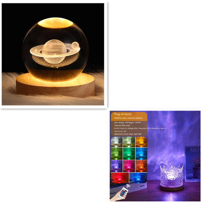 Lampe Projecteur LED Effet Ondes Aqua - 16 Couleurs Ambiance Unique - Bleu