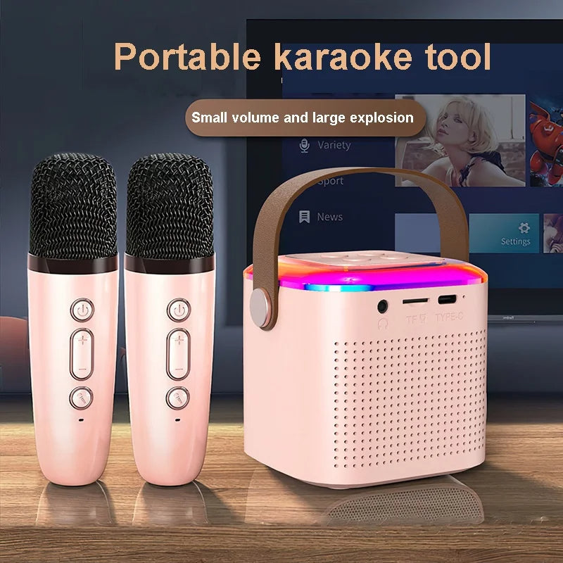 Karaoké Bluetooth avec 2 Micros Sans Fil RGB - Chantez et Amusez-vous !