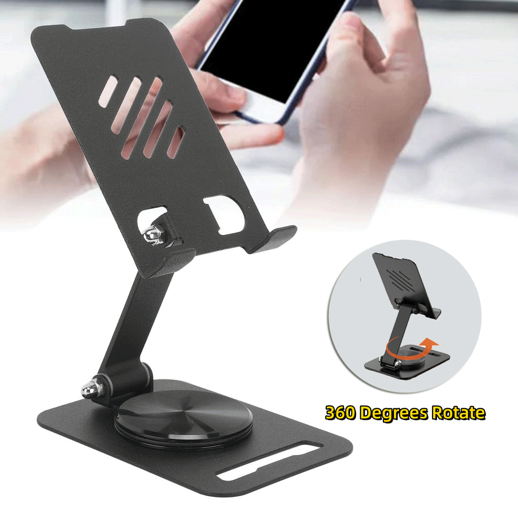 Support Téléphone Bureau Rotatif 360° en Métal - Pratique et Résistant