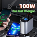 Chargeur de Voiture Métallique 100W - Charge Ultra Rapide USB et TYPE-C