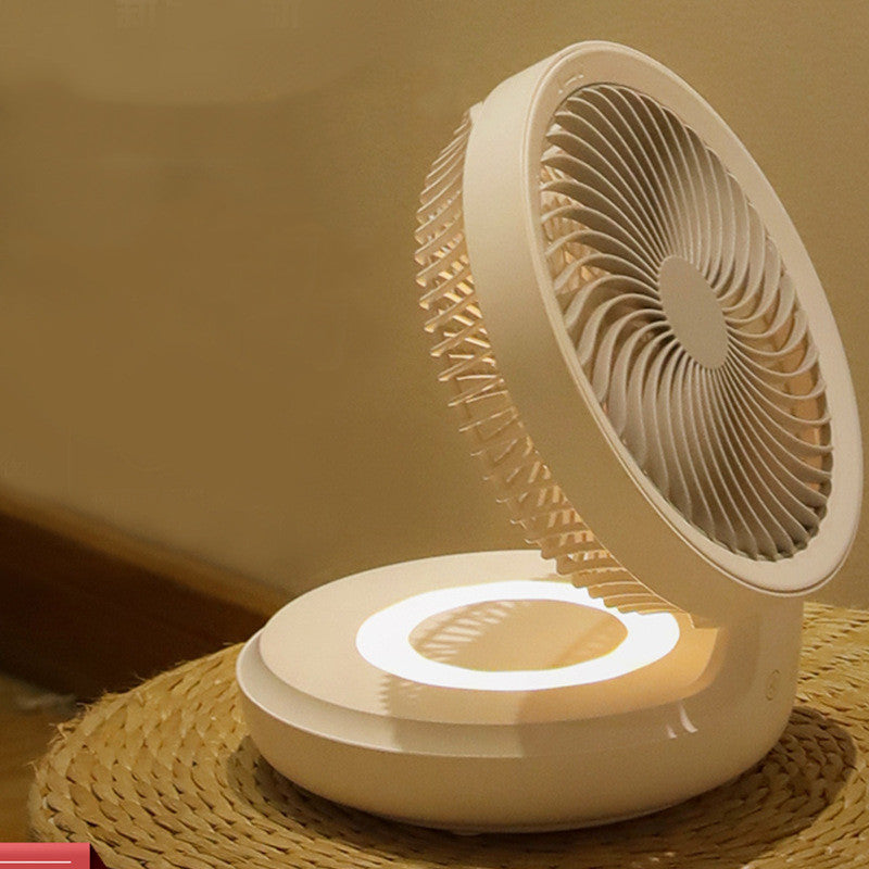 Ventilateur Électrique Pliable avec Lumière de Nuit - Contrôle Tactile Noir