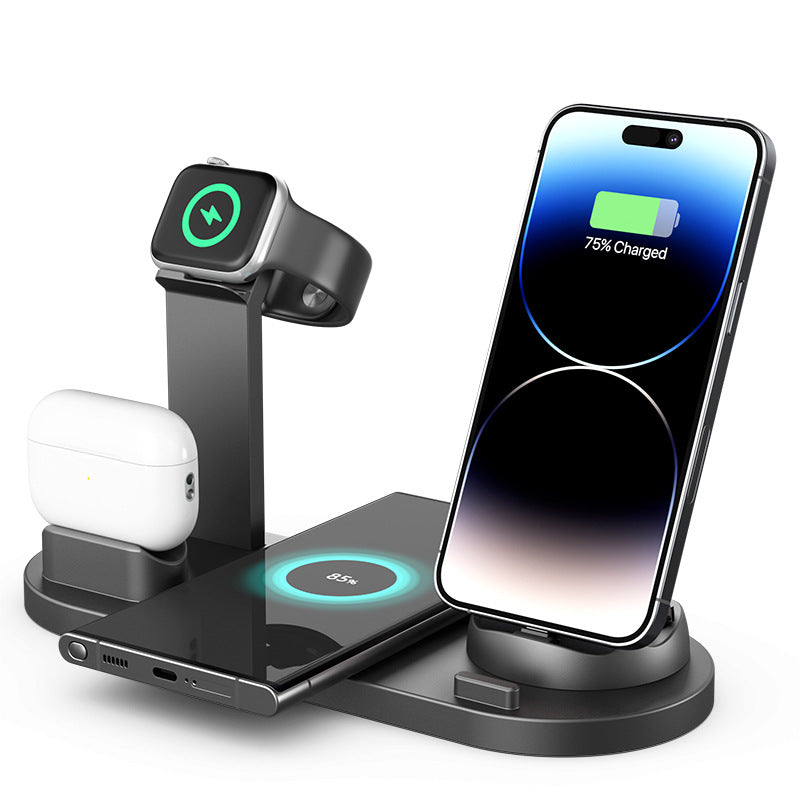 Station de Charge Sans Fil 3-en-1 pour Téléphone, Casque et Montre