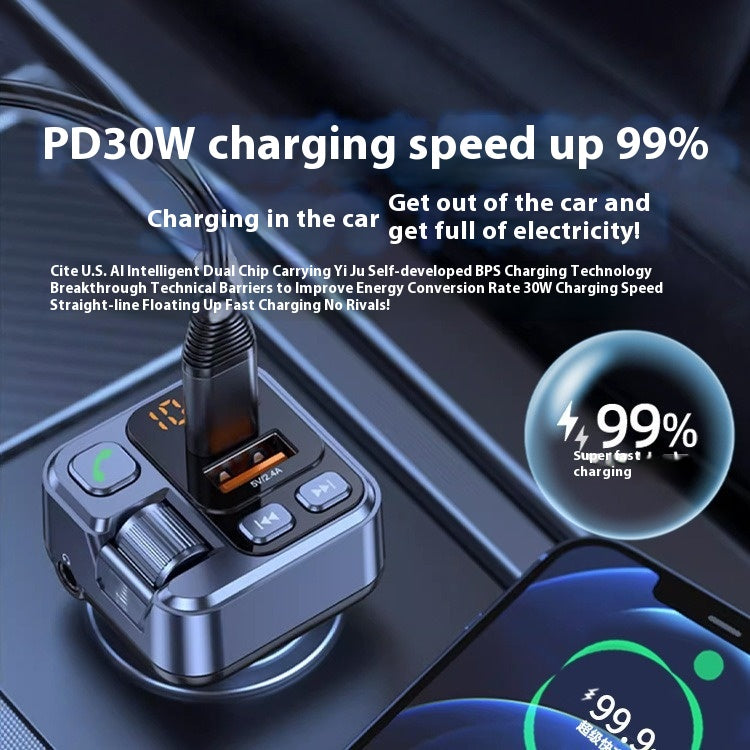 Transmetteur FM Bluetooth pour Voiture avec Charge Rapide - Conduite Connectée