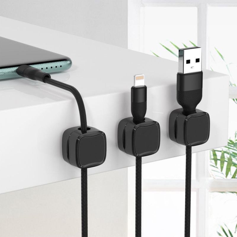Organiseur Câbles Magnétique Réglable pour Bureau - Rangement Pratique