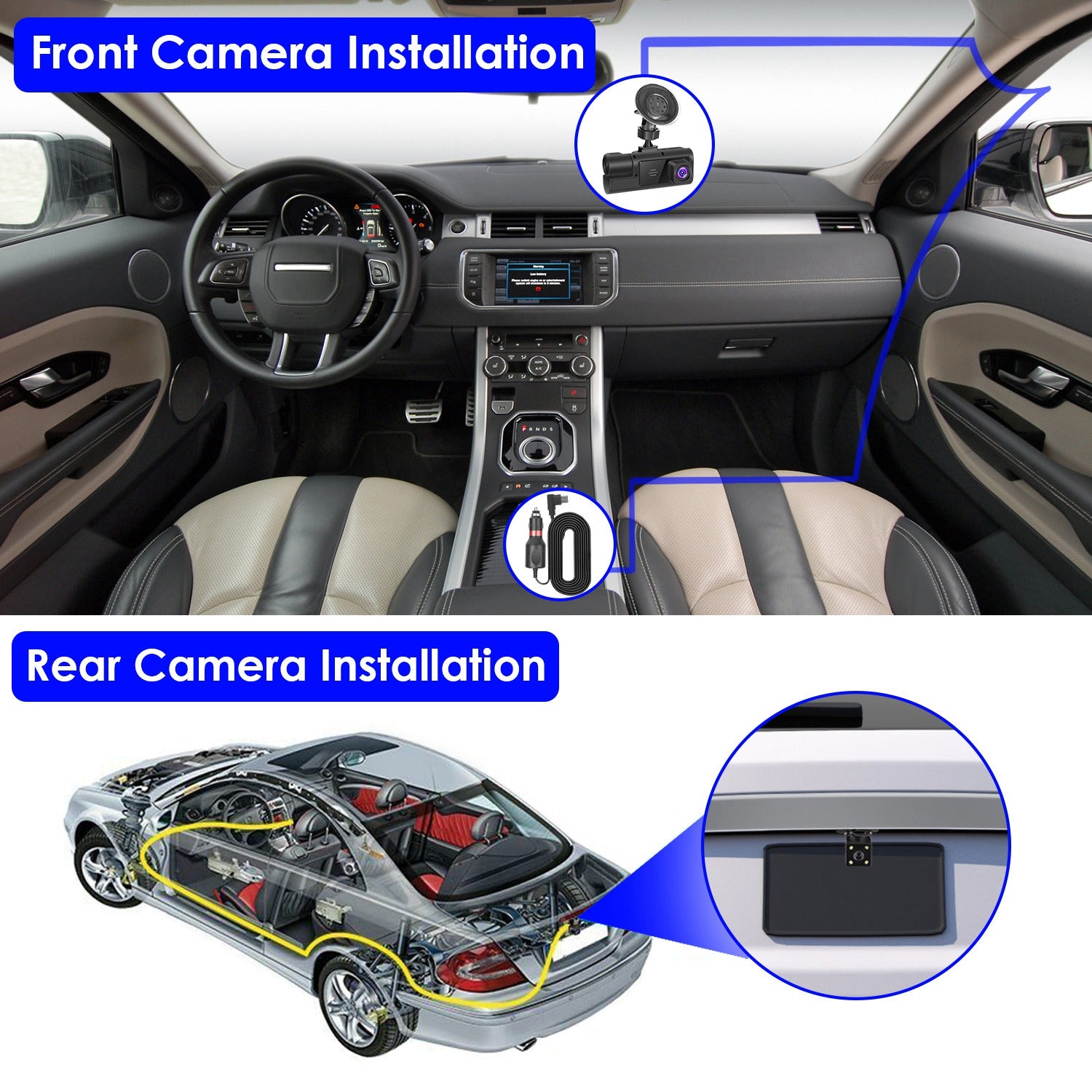 Caméra Dash Auto WiFi FHD 1080P 3 Canaux - Sécurité et Confiance