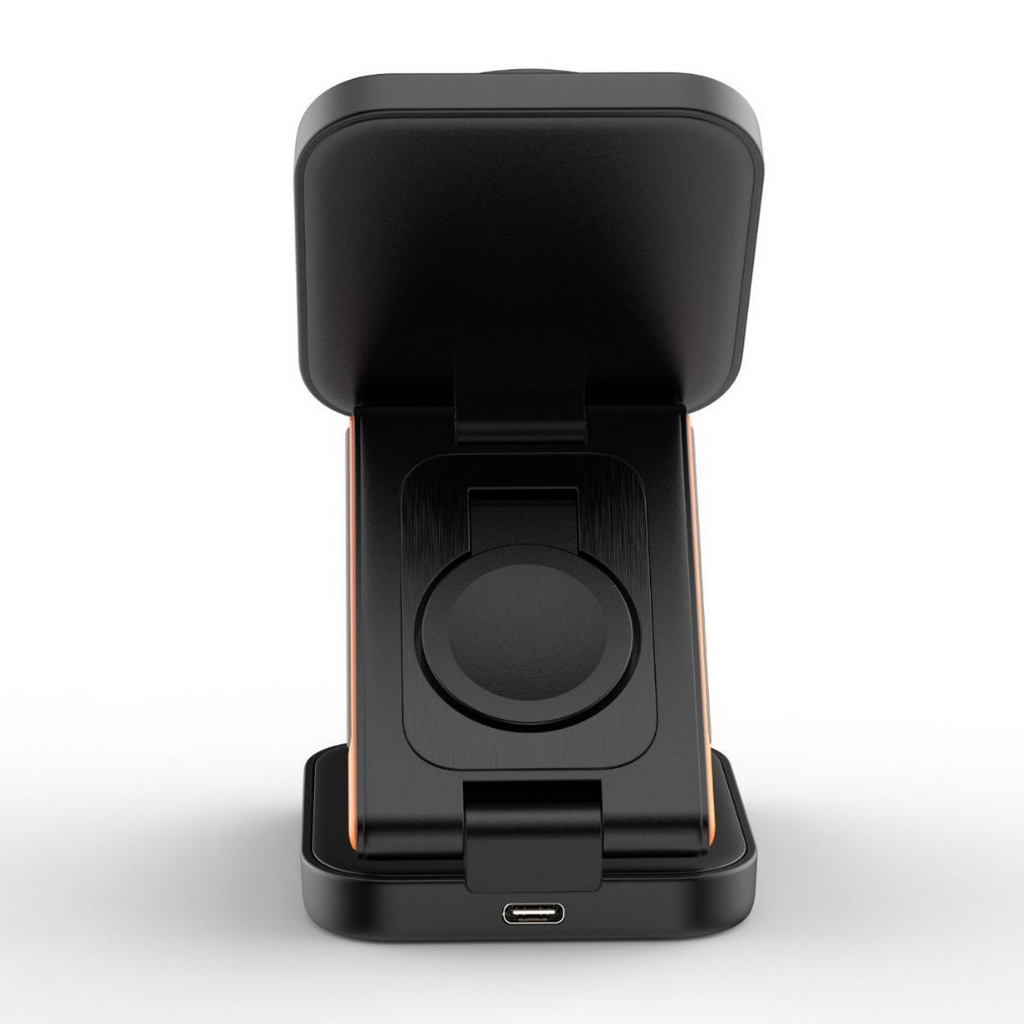 Chargeur Sans Fil Pliable 3-en-1 : Pratique et Polyvalent