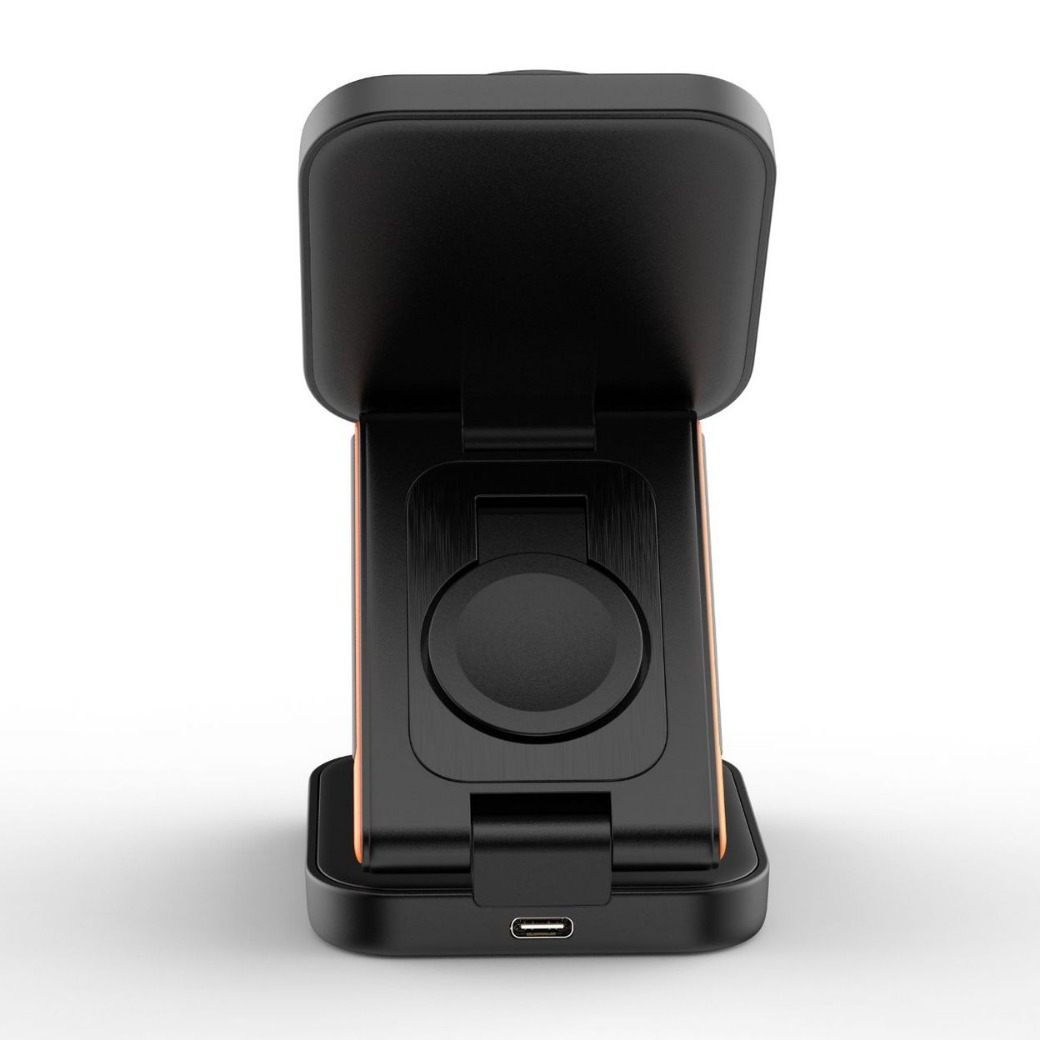 Chargeur Sans Fil Pliable 3-en-1 : Pratique et Polyvalent
