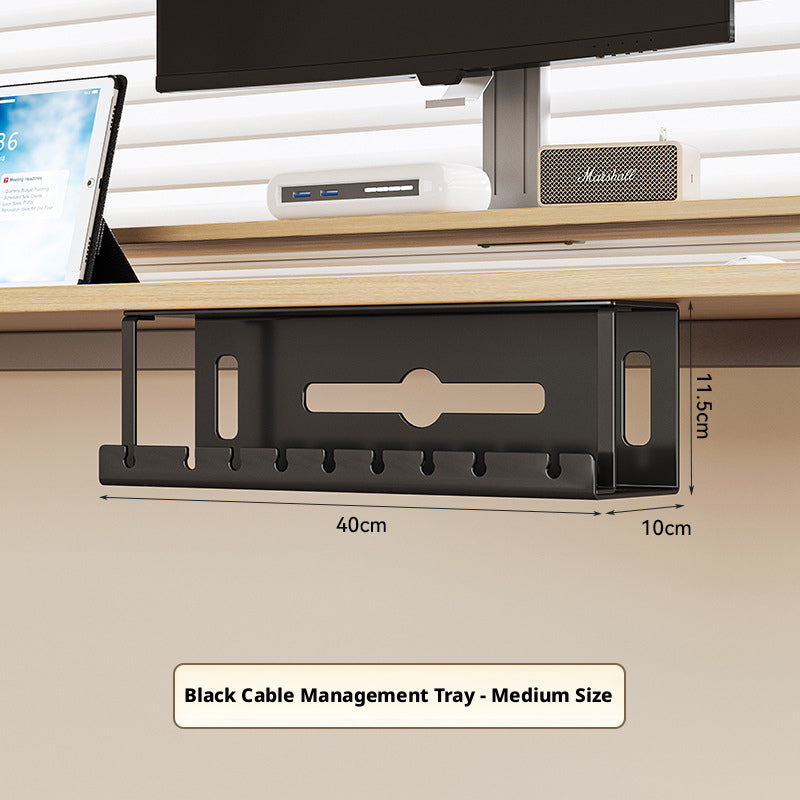 Organisateur de câbles sous table - Noir - Solution pratique et esthétique