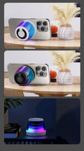 Enceinte Bluetooth Mini Magnétique avec Lumière Ambiante - Idéale pour vos Soirées