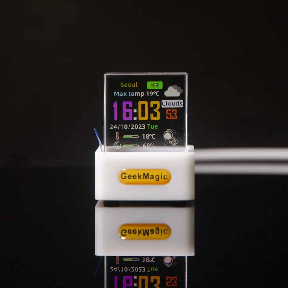 Horloge Météo WiFi Transparente - Design Mini et Pratique