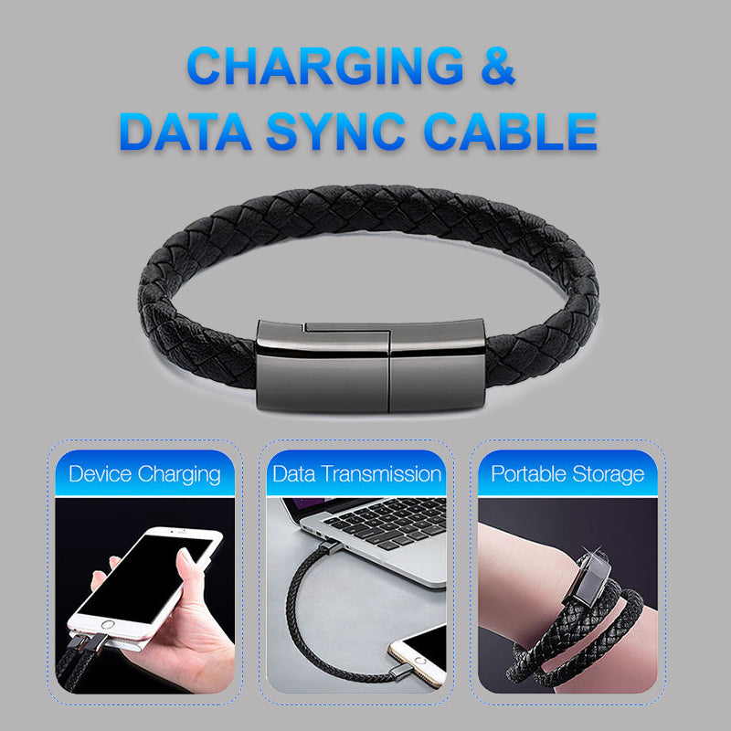 Bracelet Chargeur USB pour iPhone - Câble de Chargement Pratique