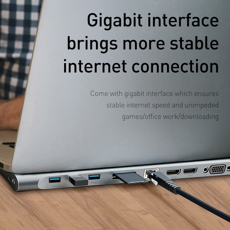 Hub USB 10 Ports avec HDMI, VGA et Ethernet - Connectez Tout en Un Seul Clic