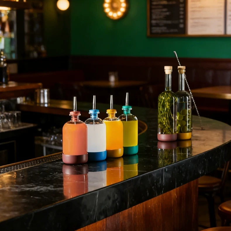 Bouteille à Cocktail Élégante avec Socle pour Bar Maison